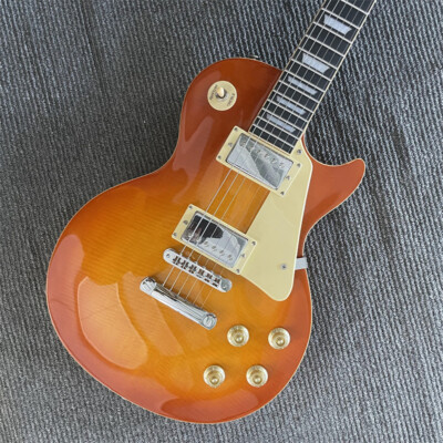 Factory Custom Honey Sunburst LP Electric Guitar 6 String H-H Pickups Solid Body