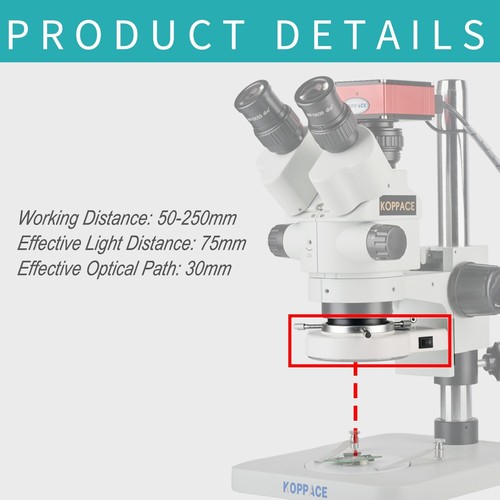 Koppace 59 mm Installationsschnittstelle Mikroskop verstellbare Ringleuchte LED - Bild 5 von 9