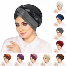 Hijab Hats Pleated Braid Women Turban Caps Bonnet Hair Loss Cancer Chemo Beanie