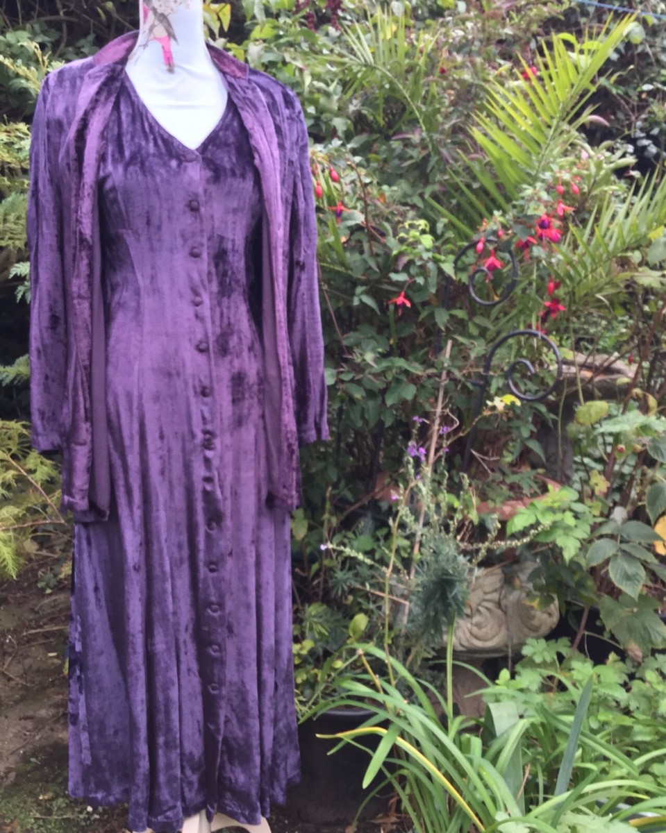 Adini True Vintage,Viscose, Long dress &Jacket,Purple/aubergine