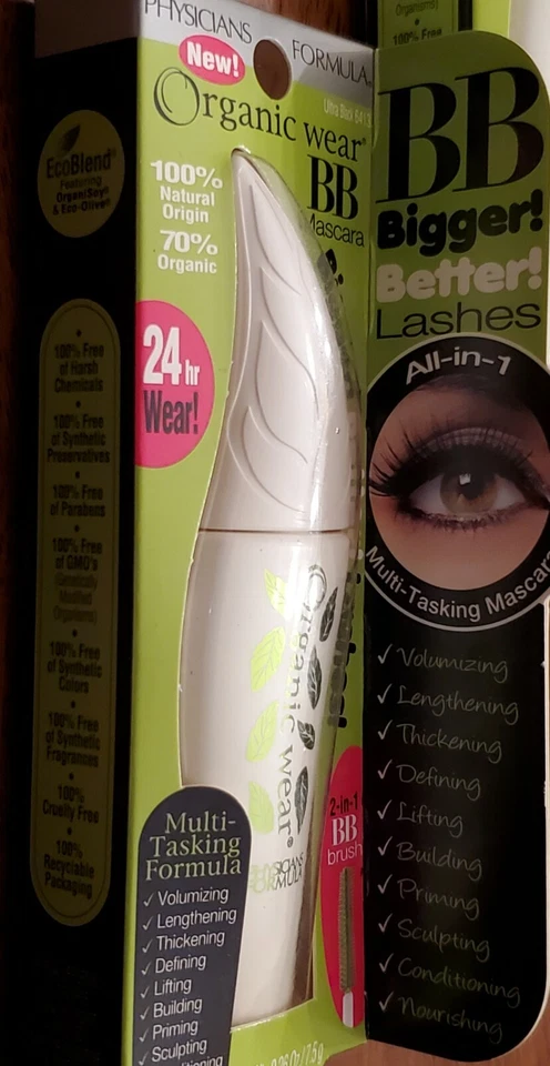 Physicians Formula Organic Wear BB Mascara 6413 Ultra Black NIB (Lot of 5) NEW - Image 2 of 4