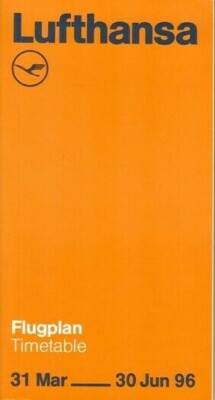 Lufthansa timetable 1996/03/31