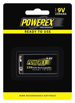 Maha Powerex 9V MH-96V230 9.6V 230mAh Precharged Rechargeable NiMH Battery