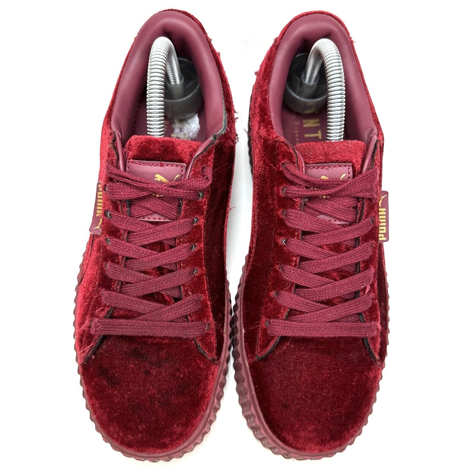 Puma x Fenty Rihanna Burgundy Velvet Creepers Platform Chunky Shoes Womens  8.5