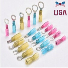 Heat Shrink Wire Connectors Electrical Ring Spade Crimp Terminal Assortment USA