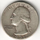 USA - 1951P - Washington ¼ $ - Silver Eagle - no mint mark - #14773RG