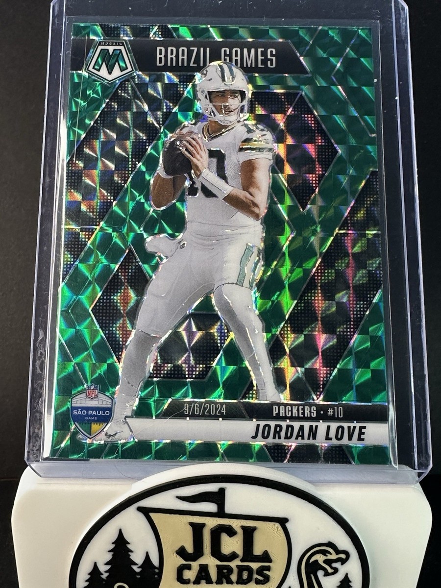 2025 Panini Mosaic - Brazil Games Jordan Love #265 Green Mosaic