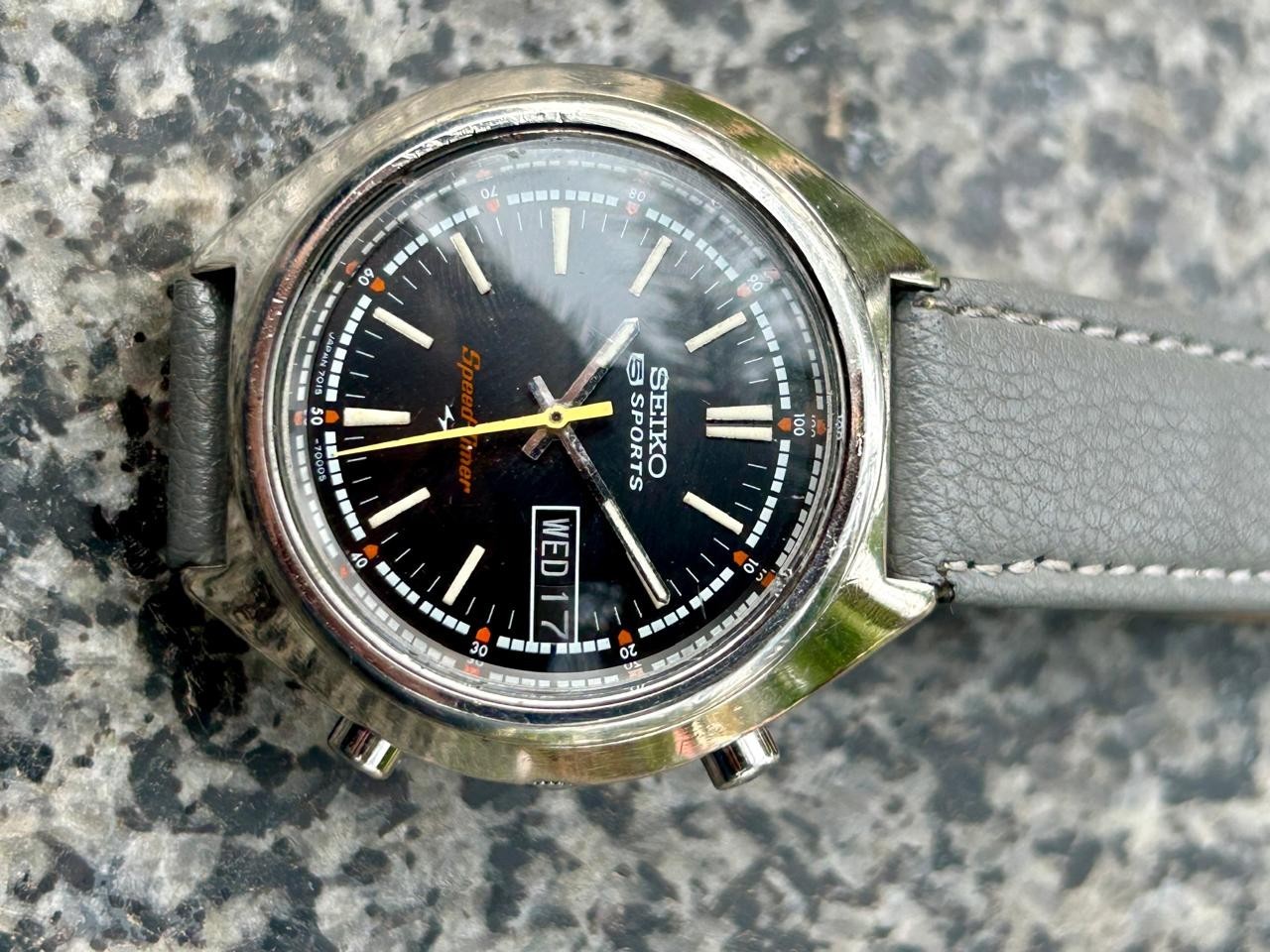 RARE Vintage Seiko 5 Sports Speed Timer Men’s Automatic Watch Japan 7015-7000 image 4