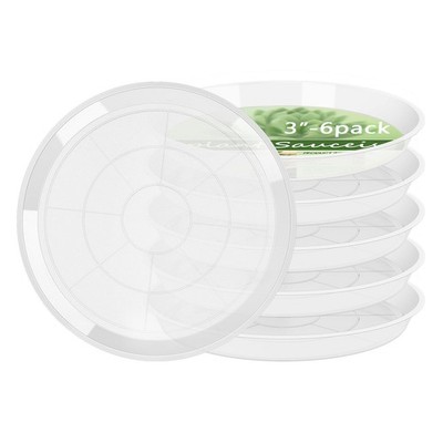 6 Pack Plant Saucer, 3 5 7 9 11 13 15 17 19 21 inch Clear Plastic Plant Trays...