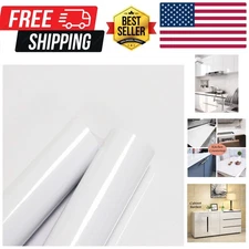 Contact Paper Glossy White for Countertops Removable Contact Paper White Peel...