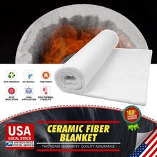 Ceramic Fiber Insulation Blanket, 2500F, Fireproof Insulation 0.4" x 16"x 24”