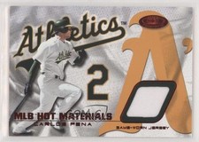 2002 Fleer Hot Prospects MLB Hot Materials Red 34/50 Carlos Pena #HM-CP fm0