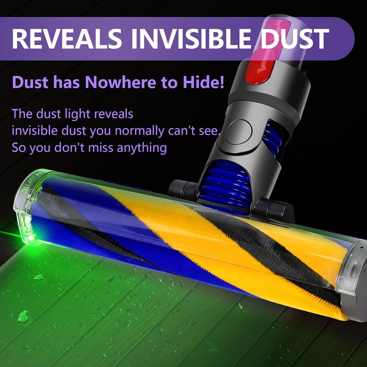 V15 Fluffy Optic Cleaner Head Compatible with Dyson V8 V10 V11 V15