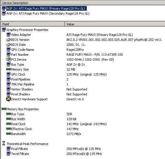 RARE! ATi Rage Fury MAXX 64MB AGP VGA Card - Test OK! 581 - Image 4 of 4