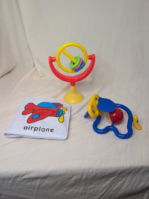 Vintage Discovery Toys Tons of Fun Elephant Baby Rattle Spinner Squeaky Book