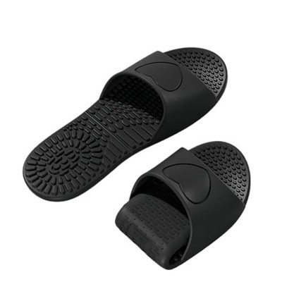 Portable Travel Slippers for Women Men Foldable 6-6.5 Women/5-5.5 Men Q Black