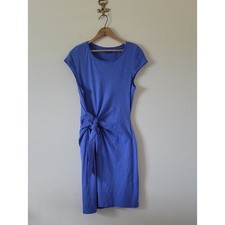 Talbots Periwinkle Blue Nantucket Slub Knit Side Tie Tshirt Dress Size Large
