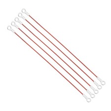 5mm x 50cm Halsbandkabel mit 5 Edelstahl&ouml;sen, f&uuml;r Drahtseil rot