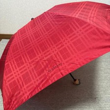 BURBERRY Nova Check Red Folding Umbrella Lightweight Women Logo Japan New W/Tag