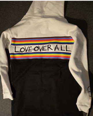 New Evanescence Love Over All Rainbow Hoodie Cotton Fleece Pullover XL