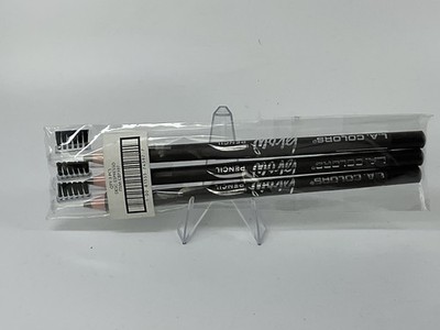 L.A. COLORS On Point Brow Pencil Espresso CBP397 Smudge-proof, 3 PACK