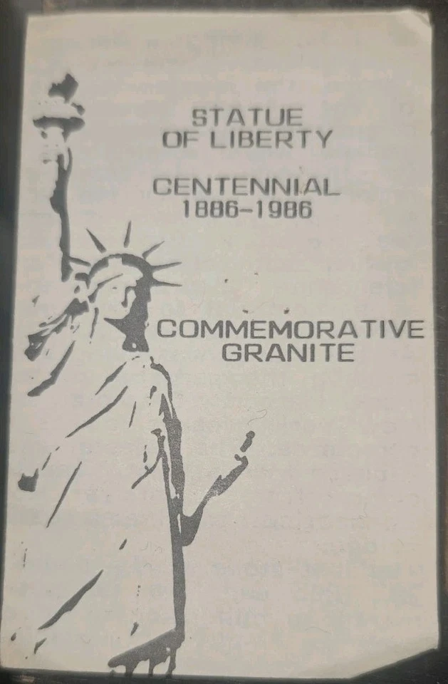 Statue Of Liberty Commemorative Granite Centennial  1886-1986 - Image 2 of 4