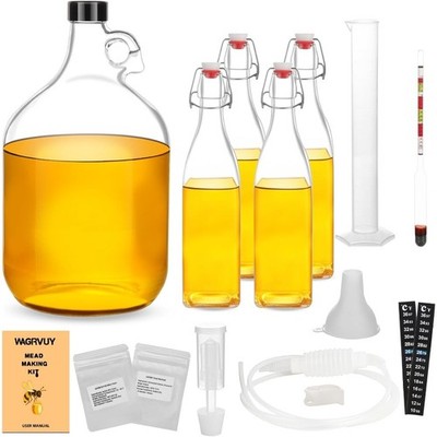Beginners - Complete Home Brewing Starter Set with Reusable Supplies, 1 Gallon