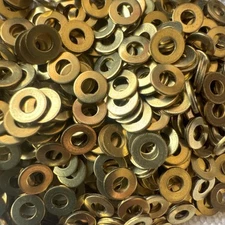 02WMB #2 Flat Washers, Solid Brass, Commercial Standard, Quantity +500