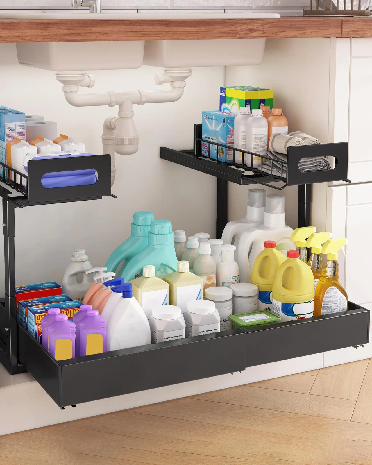 Adjustable 2 Tier Pull Out Under Sink Organiser RRP £41.79
Opens in a new window or tab
