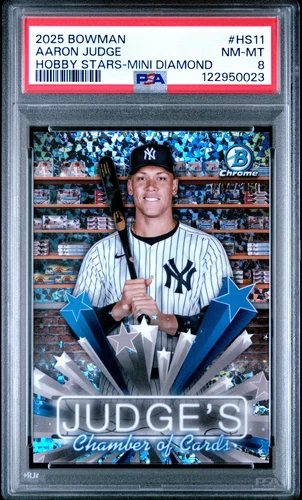 2025 Bowman Aaron Judge Hobby Stars Mini Diamond /150 PSA 8