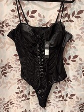 FashionNova Black Bodysuit Corset 2X/3X
