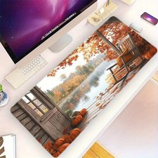 40 90cm Large Gaming Mouse Pad Keyboard Desk Mat - Autumn Lakeside Porch Desig
