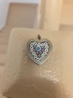 Sterling Silver Murano Millefiori Glass Heart Pendant Floral EUC  — photo 10