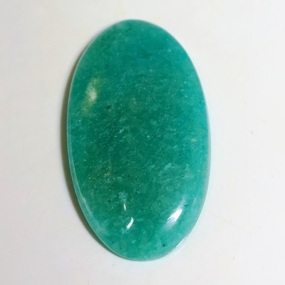 66 Kt 7X26X46 mm NATÜRLICHER GRÜNER AMAZONIT OVAL CABOCHON SCHMUCK...