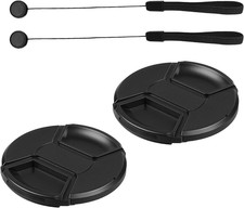 2 Pack 55Mm Front Lens Cap Cover and 2 Pcs Lens Cap Keeper Cord, Fit for Nikon