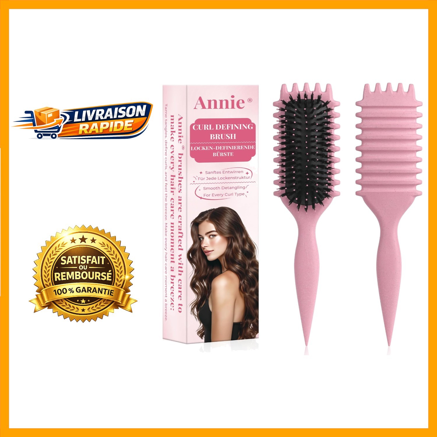 Brosse à boucles antistatique pour un coiffage volumineux parfait avant de partir au travail