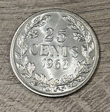 LIBERIEN SILBER 25 CENT 1968