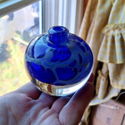 Vintage Art Glass 2.5" Signed Vase Form Paperweight T.J. Bristow Studio Cobalt — photo 6