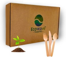 100 Compostable Cutlery Set 300 Pieces Wooden Compostable Utensils 120 Forks