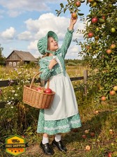 Cuteshower Girls Pioneer Dress Colonial Prairie Costume Halloween 5-12