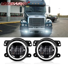 For Freightliner Century Class combo LED 4inch Round Fog Light bulbs kit