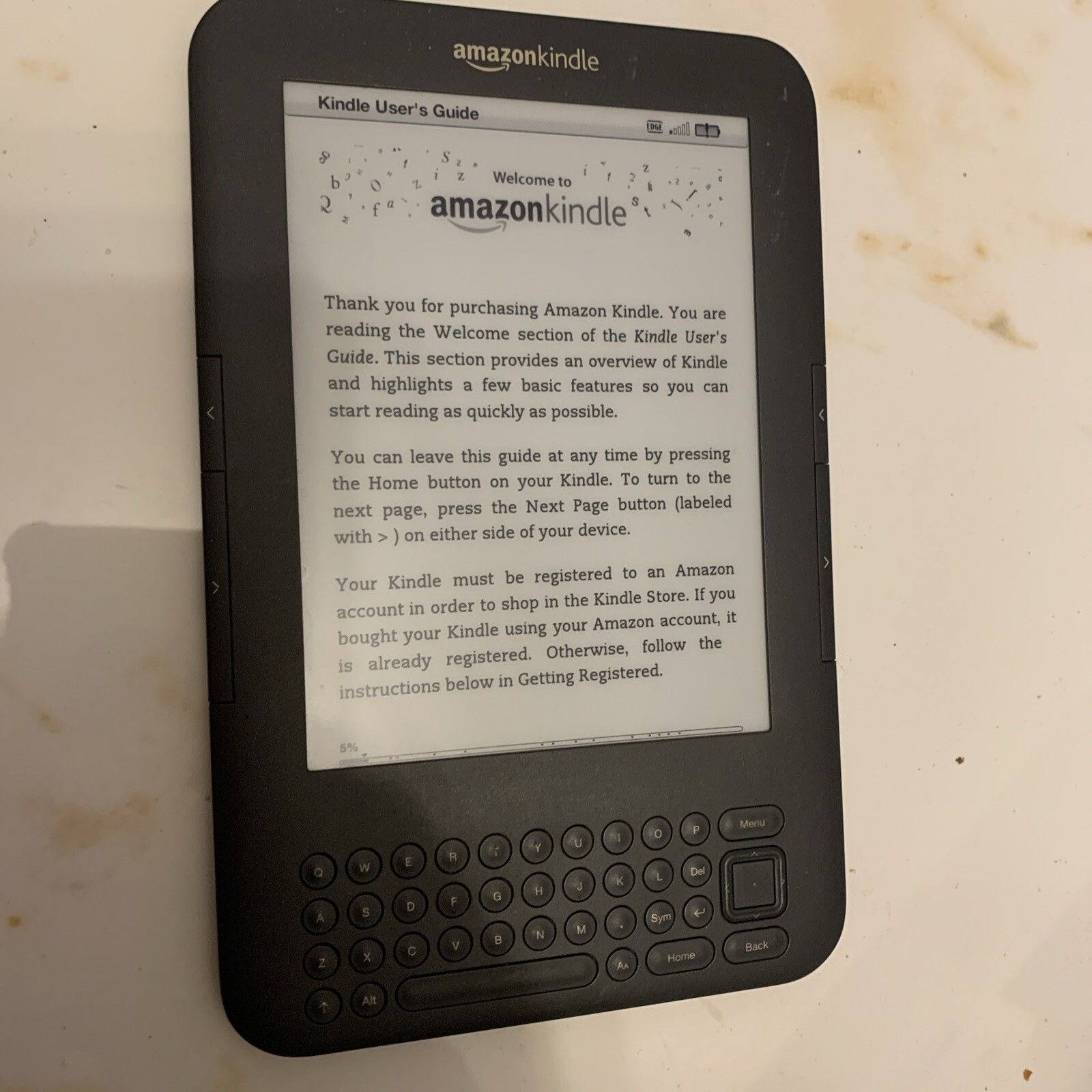 Amazon Kindle Keyboard 3rd Gen D00901 Grey Ebook Reader Working