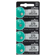 4 Murata 379 SR521SW SR521 AG0 LR521 V379 Silver Oxide Battery - Replaces Sony