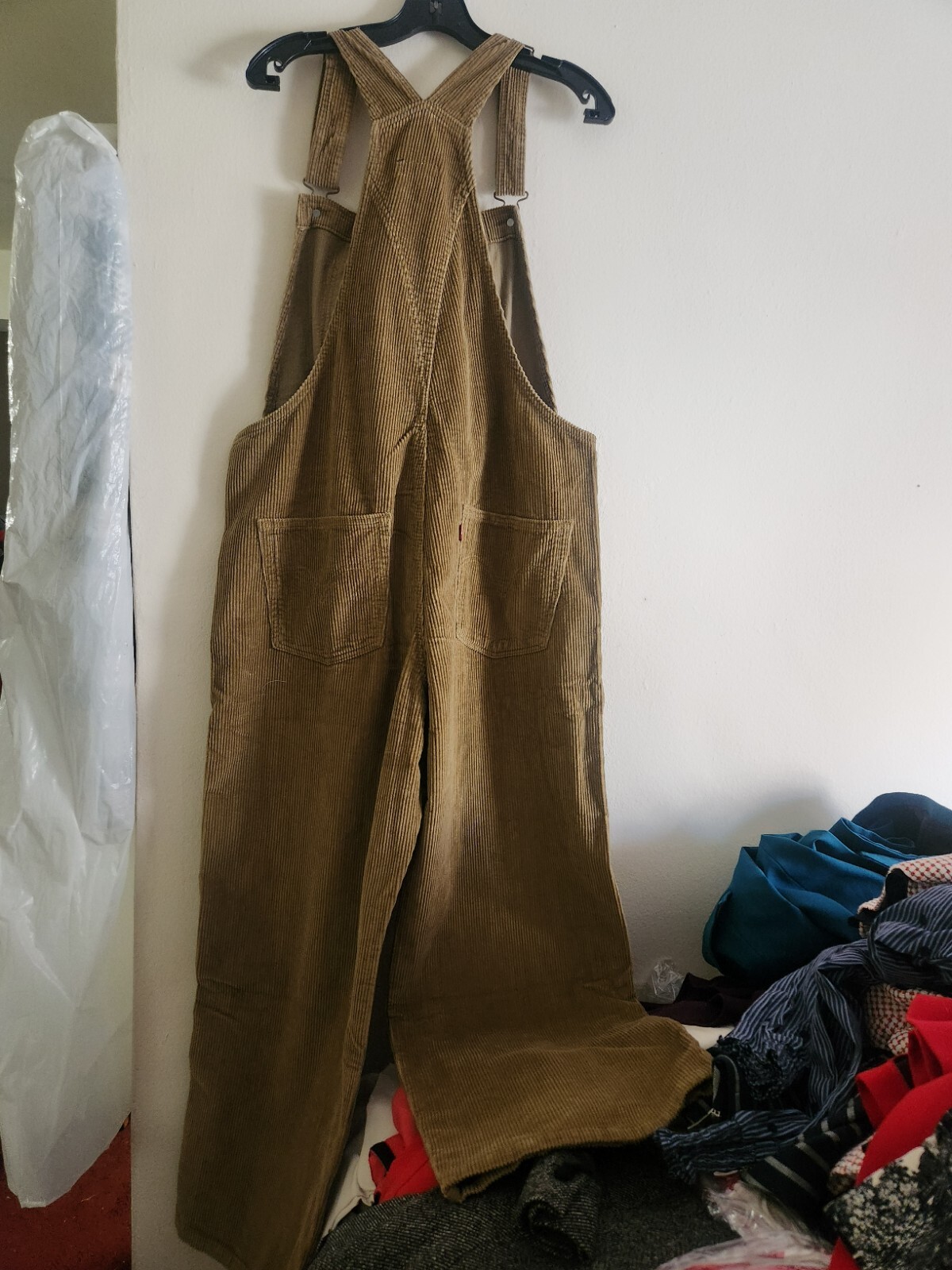 Levi's Premium Baggy Corduroy Women's Overalls Ermine Tan Women's XL NWT