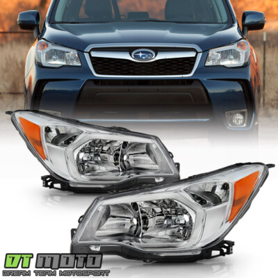 #ad 2014 2016 Subaru Forester Halogen Model Chrome Headlights Headlamps LeftRight $122.99