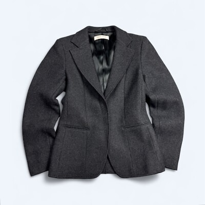 Miu Miu Vintage Fleece Wool Gray Blazer Jacket Size 40 | eBay