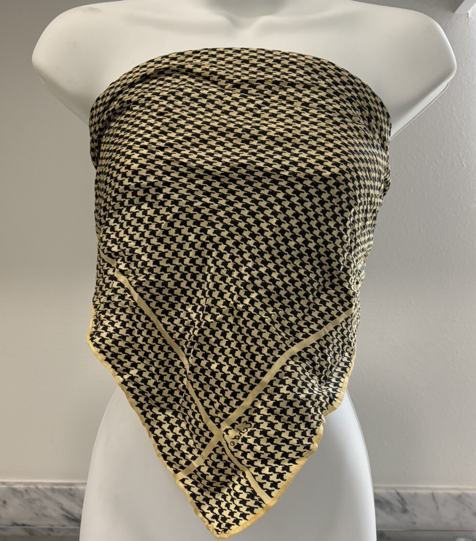 Echo Scarf Yellow Black Checker Pattern  Japan Ge… - image 3