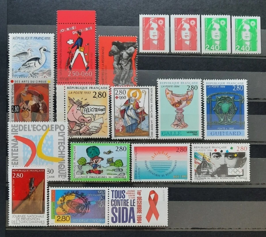 France 1993-94 Lot 18 timbres de n° 2785 à 2908 (cf détail), NEUFS** LUXE - Photo 1/1