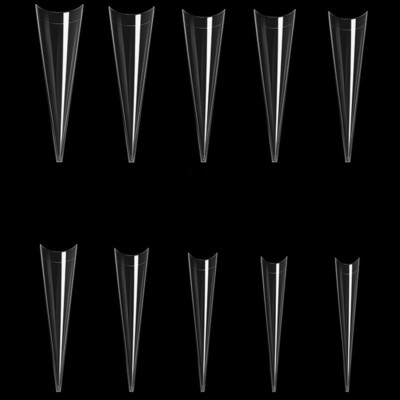 500 XXL Stiletto Tips Clear - extreme lange Nageltips für Nailart Überlänge Nail