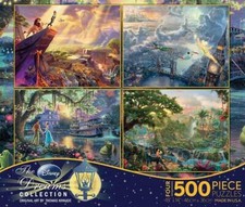 Ceaco Thom Kinkade Disney 4-in-1 Multipack 500 Piece Puzzles New in Box